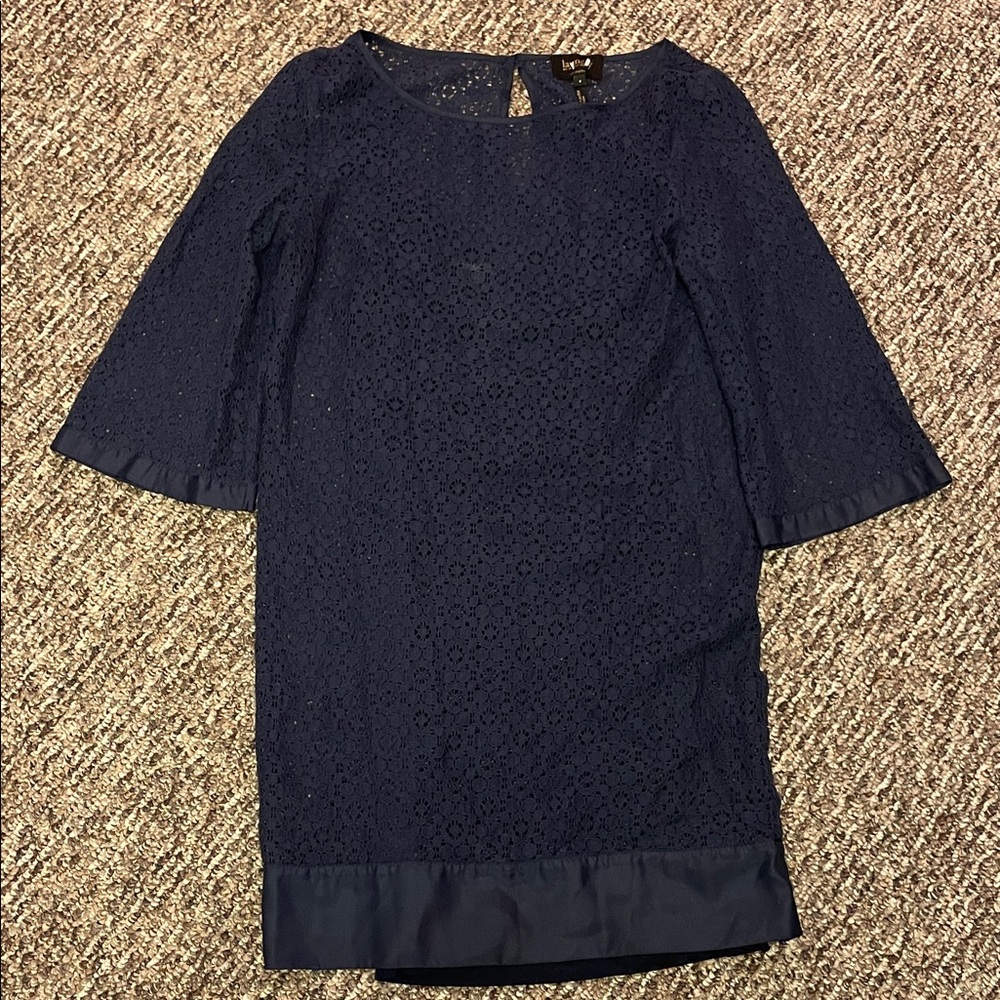 Elegant Navy Lace Dress